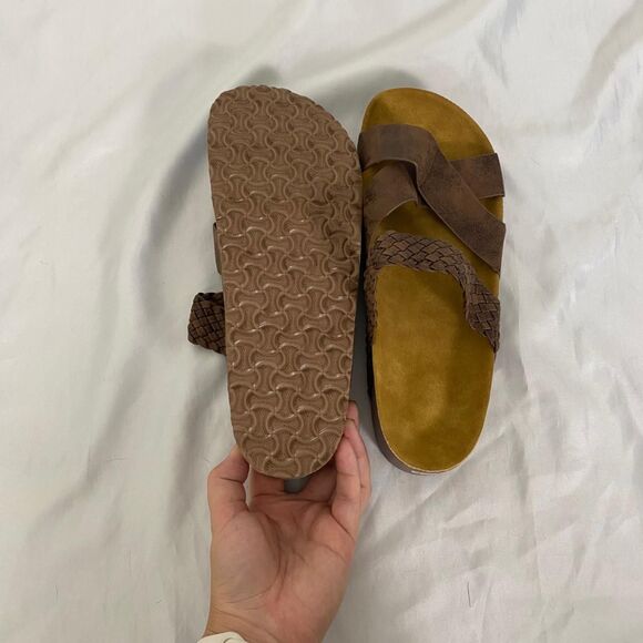 Boho Dark Brown Faux Leather Braided Criss Cross Platform Sandals EU 43 US 12.5 - Picture 5 of 7